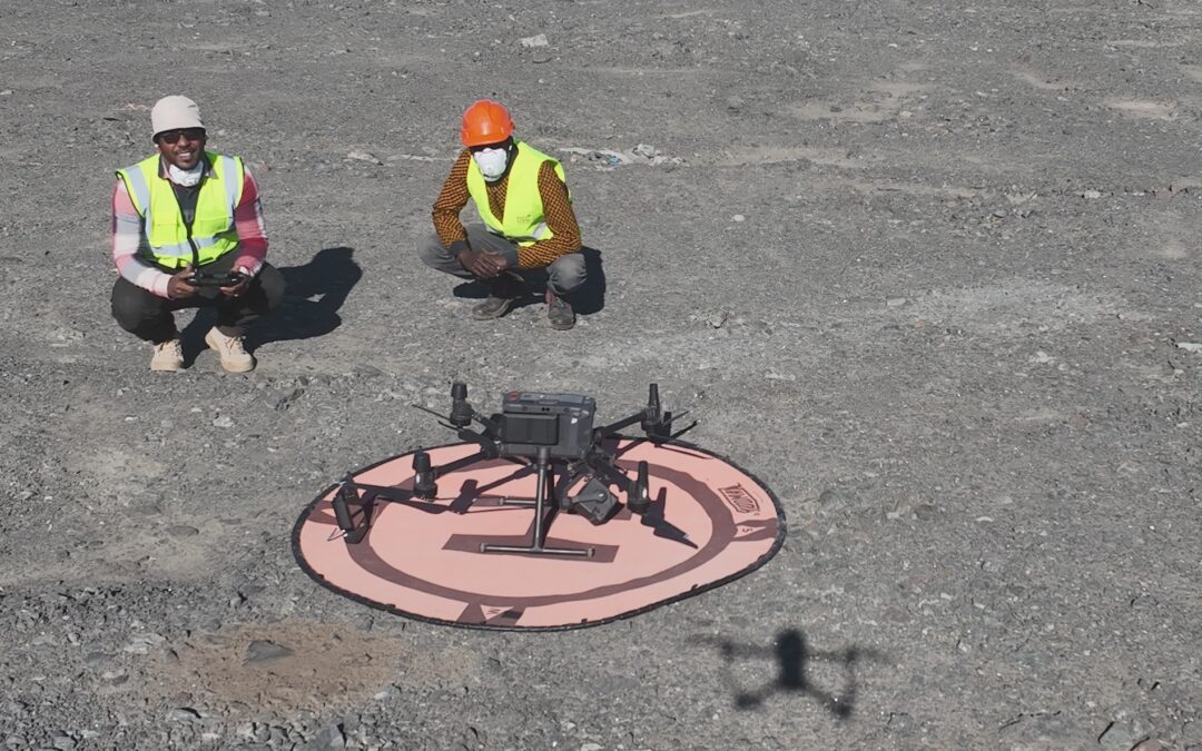 Secteur minier – Levé topographique par drone et calculs de volumes